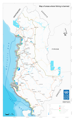 Map-areas where fishing is banned